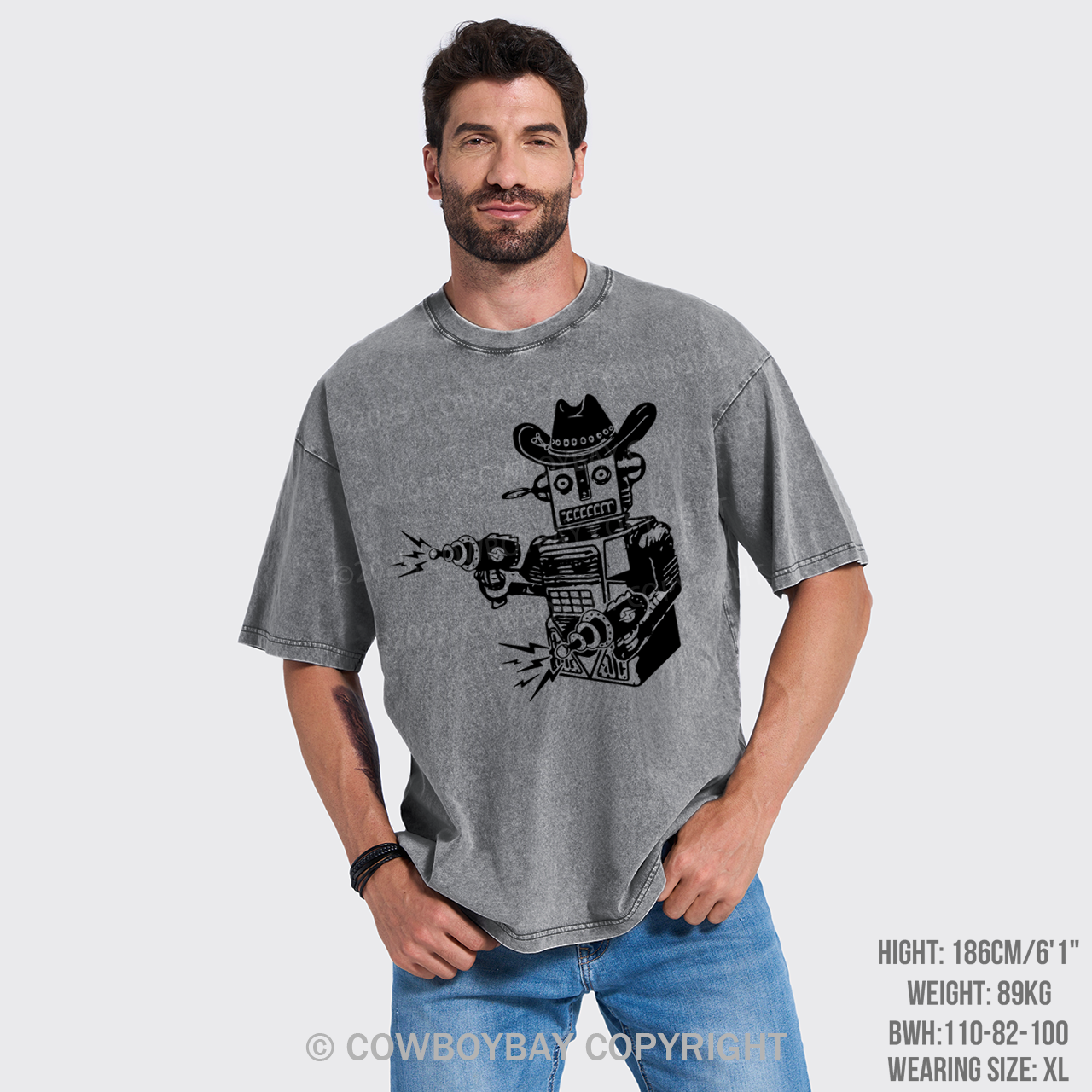 Vintage Cowboy Robot Garment-dye Tees