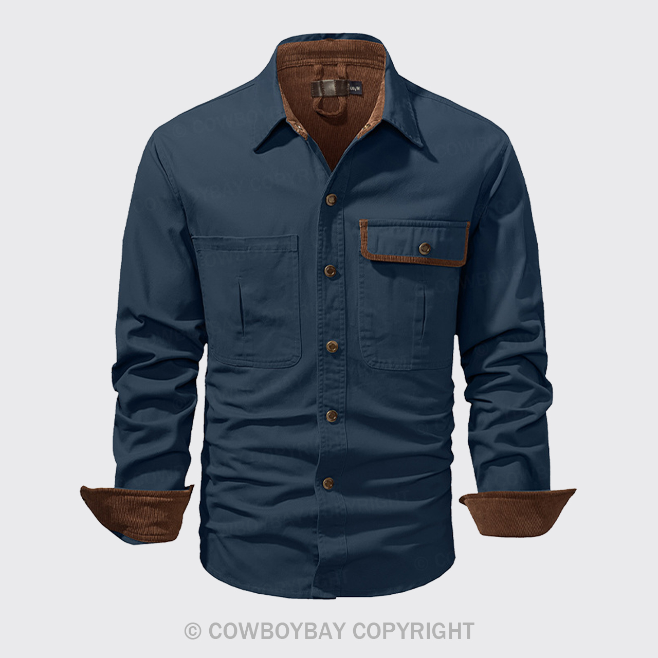 Blue Corduroy Washed Cotton Shirt