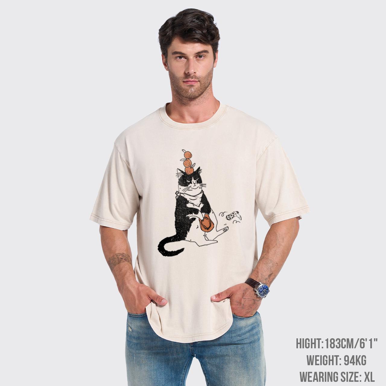 Orange Cat Garment-dye Tees