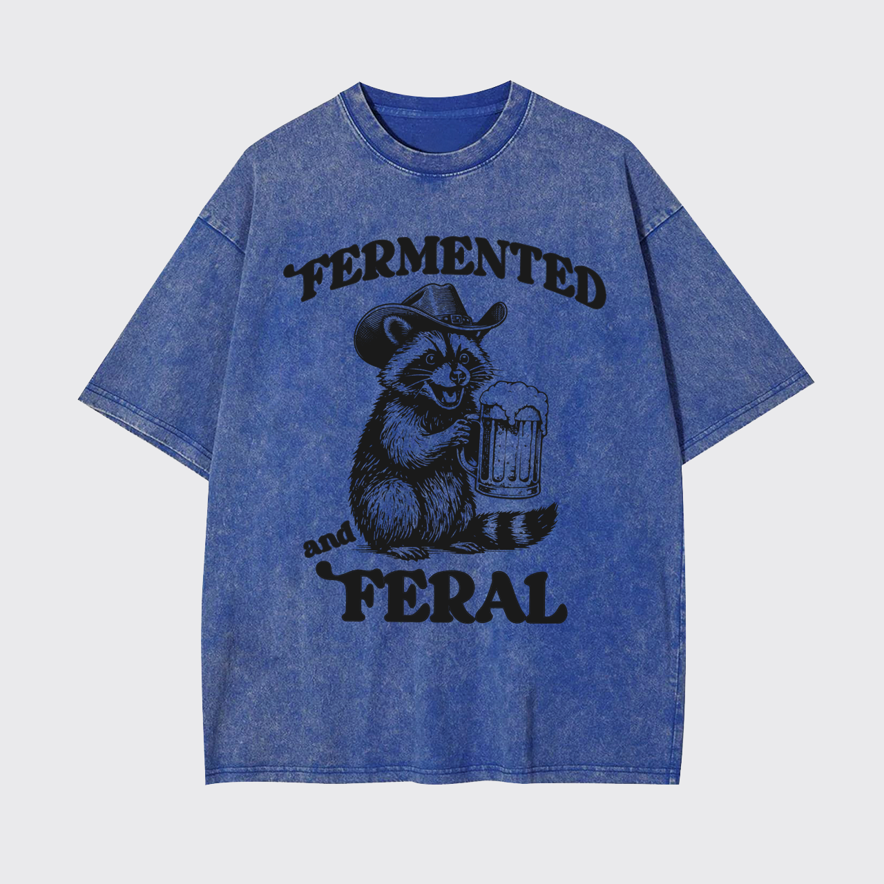 Fermented And Feral Funny Raccoon Garment-dye Tees