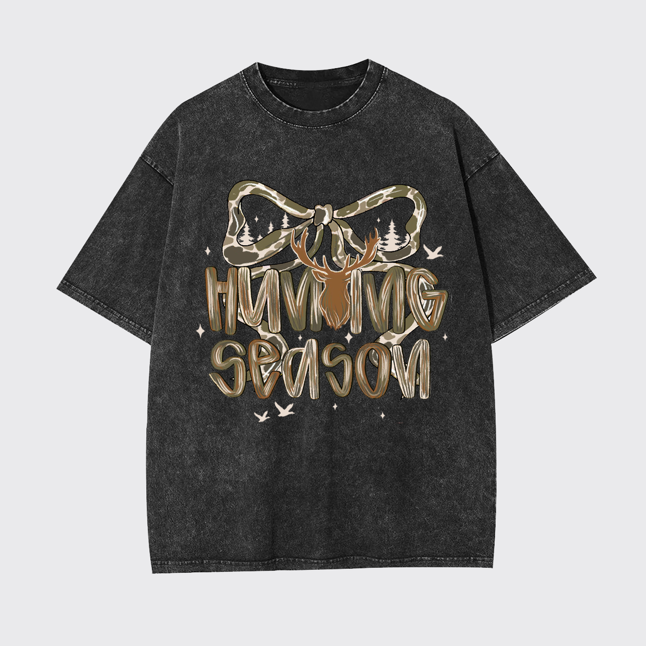 Hunting Season Camo Deer Garment-dye Tees