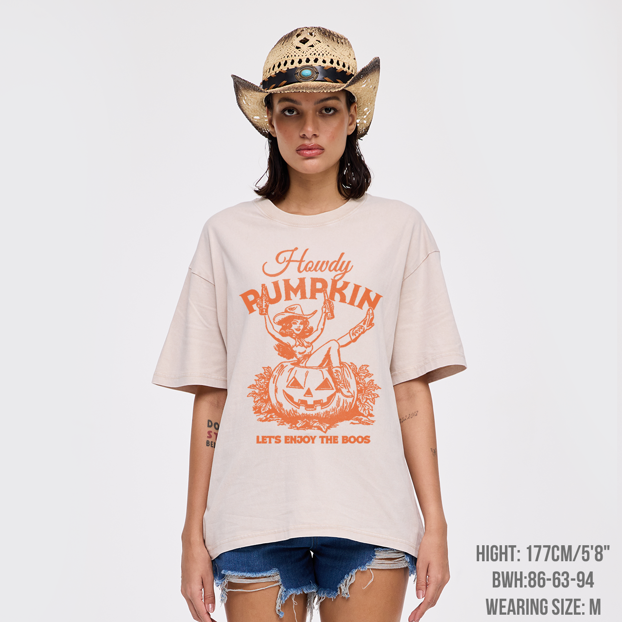 Howdy Pumpkin Halloween Cowgirl Boos Garment-dye Tees