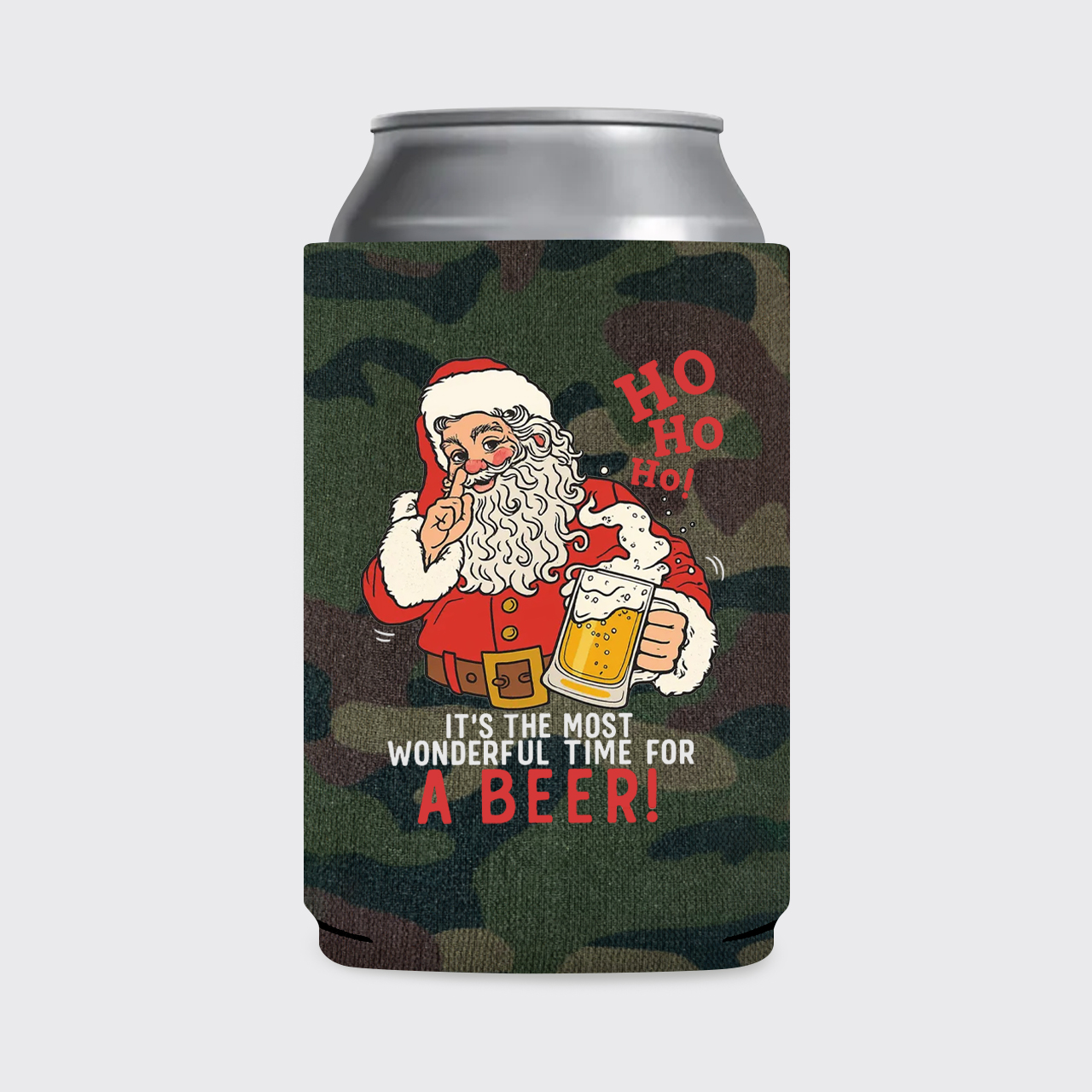 Santa Beer Christmas Koozie
