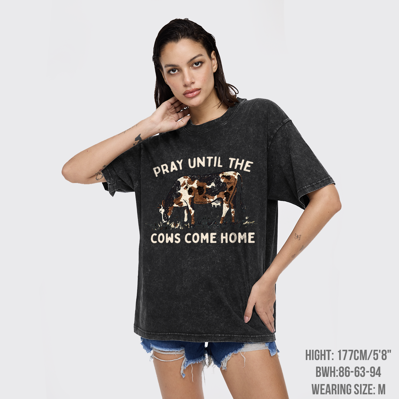 Pray Till The Cows Come Home Western Garment-dye Tees