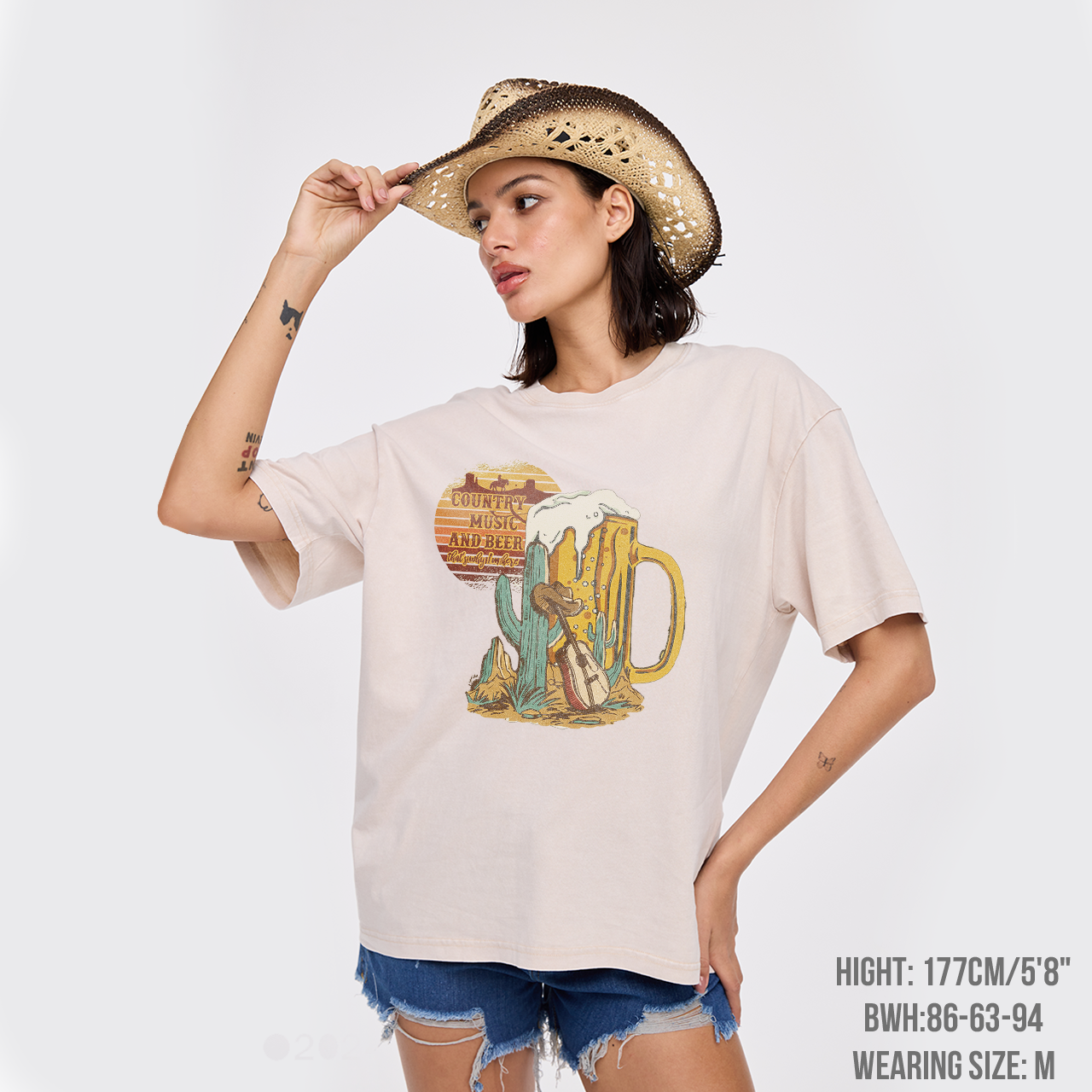 Country Music And Beer Garment-dye Tees