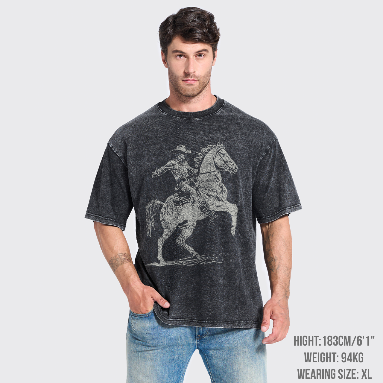 Retro Western Cowboy Rodeo Garment-dye Tees