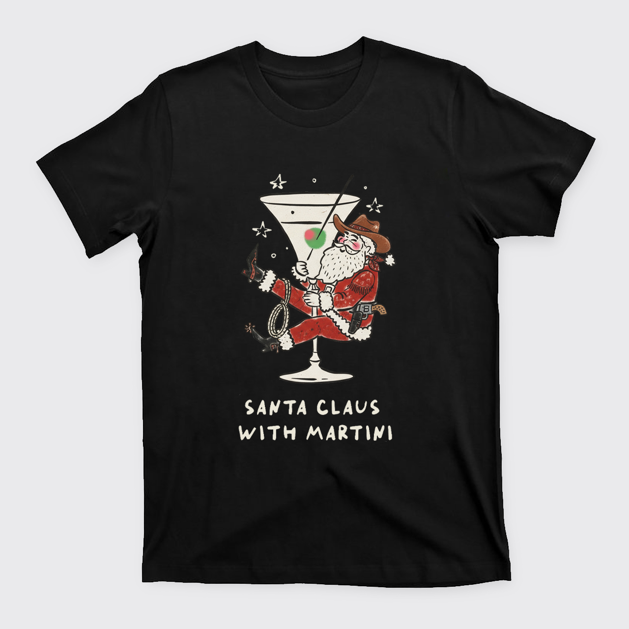 Santa Claus with Martini T-Shirts
