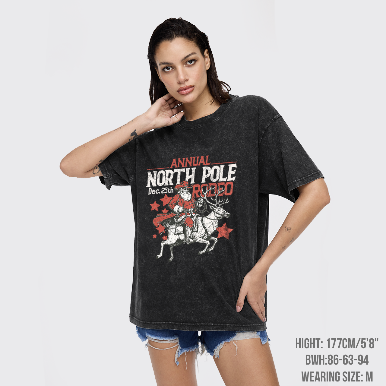 Western Christmas Cowboy Santa Garment-dye Tees