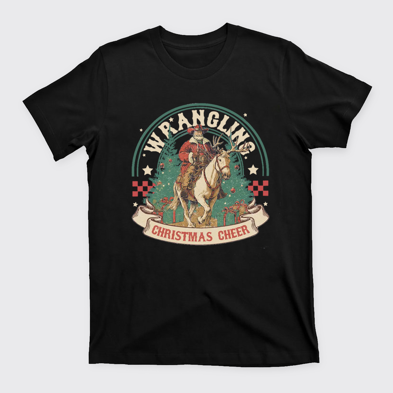 Wrangling Christmas Cheer Cowboy Santa T-Shirts