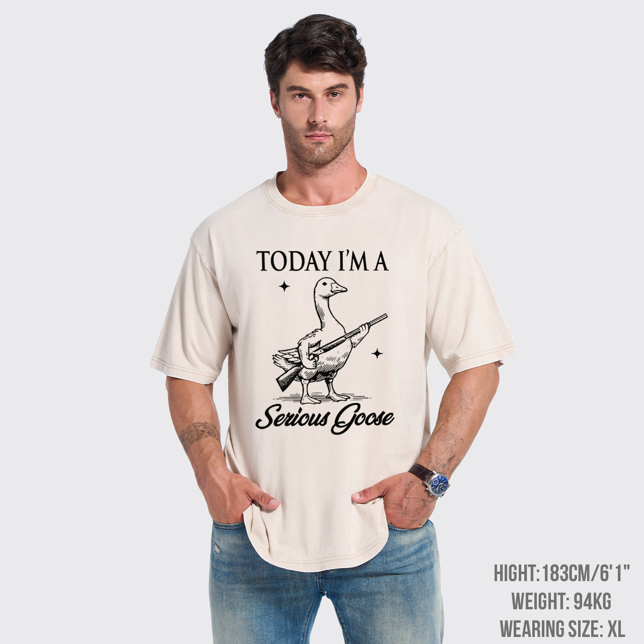 Today I'm Serious Goose Garment-dye Tees