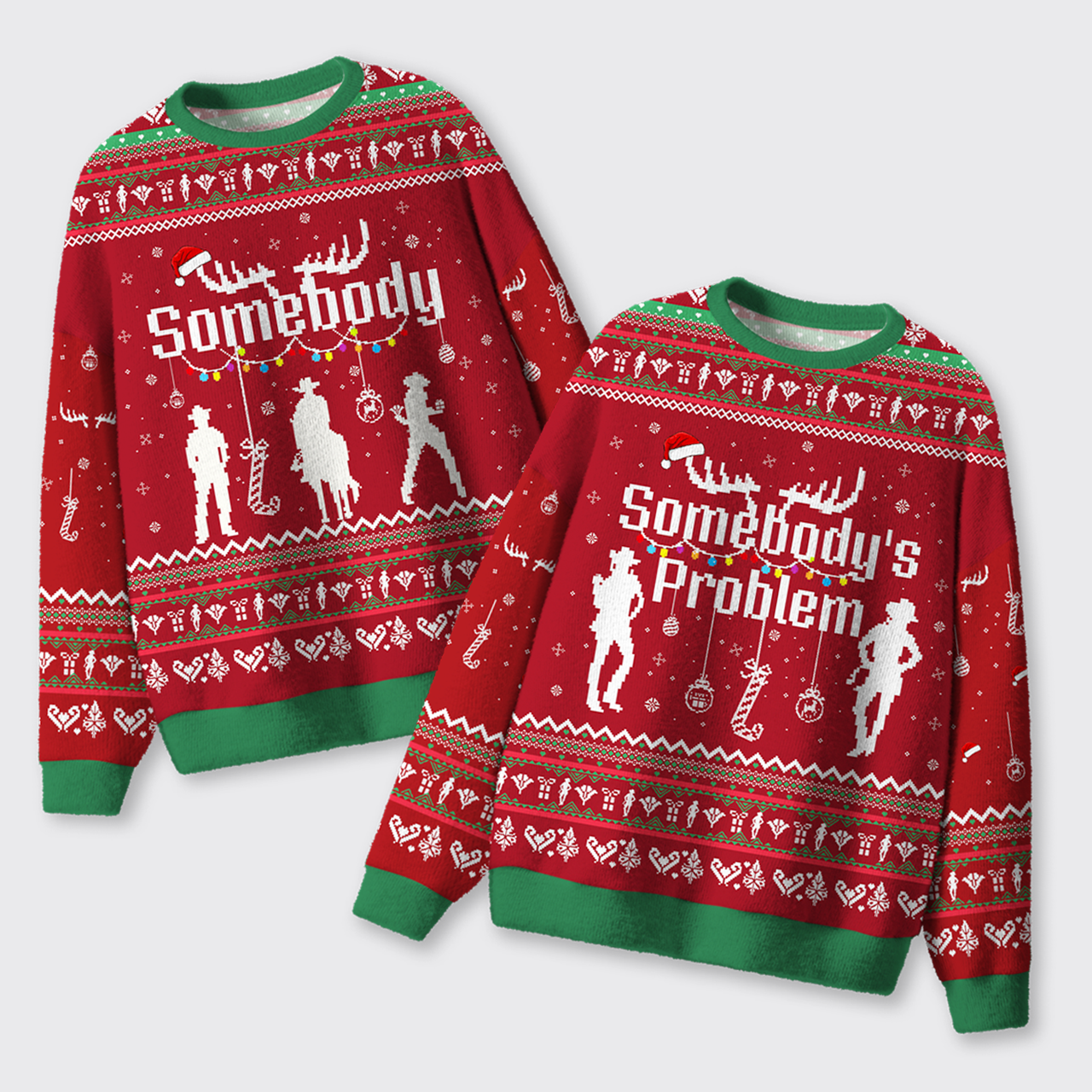 Somebody's Problem Couple Ugly Knit Sweatshirt