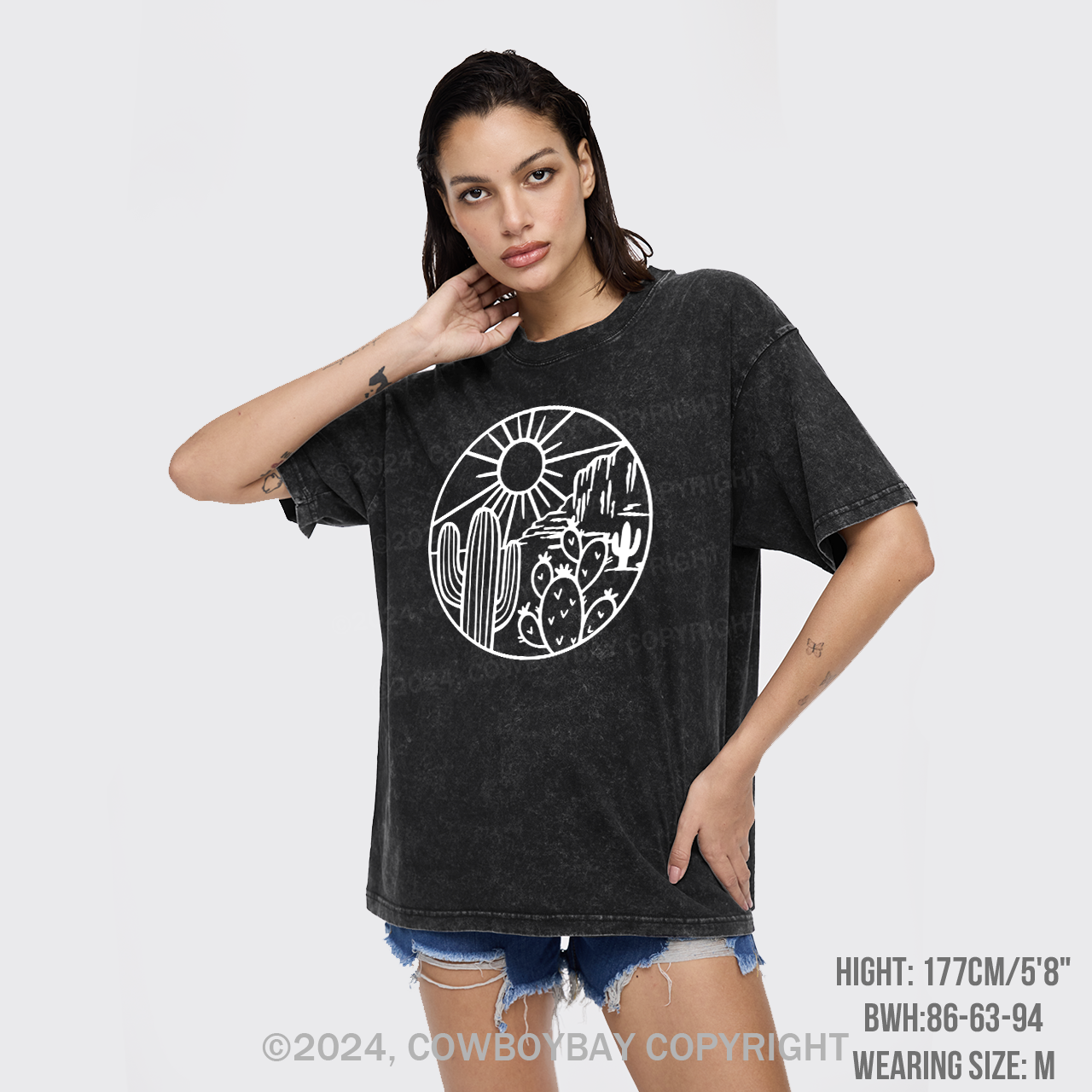 Desert Cactus Adventure Cowboy Garment-dye Tees