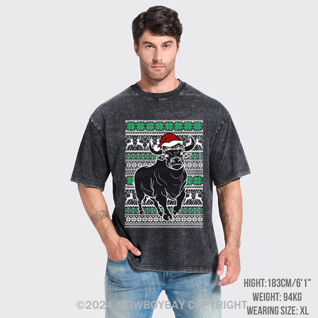 Cow Santa Garment-dye Tees