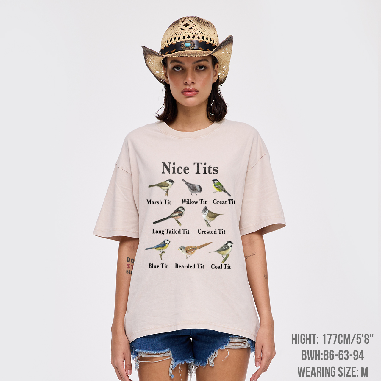 Funny Bird Tits Garment-dye Tees