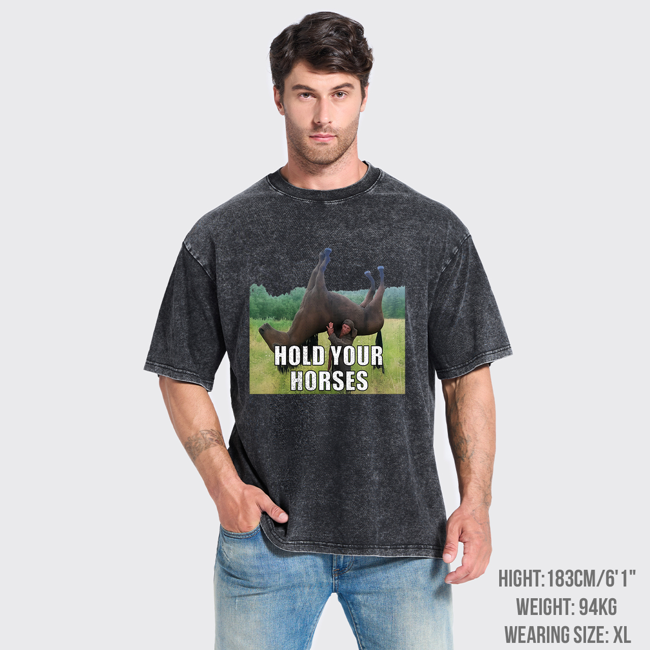 Hold Your Horses Humor Garment-dye Tees