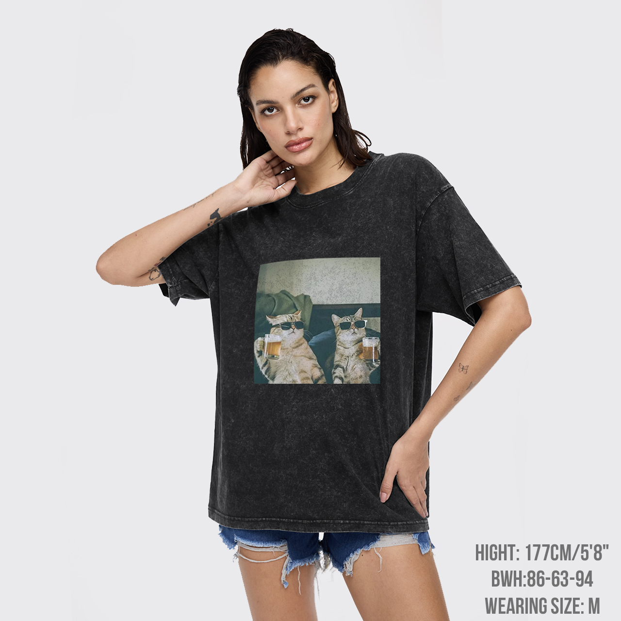 Vintage Beer Buddy Cat Garment-dye Tees