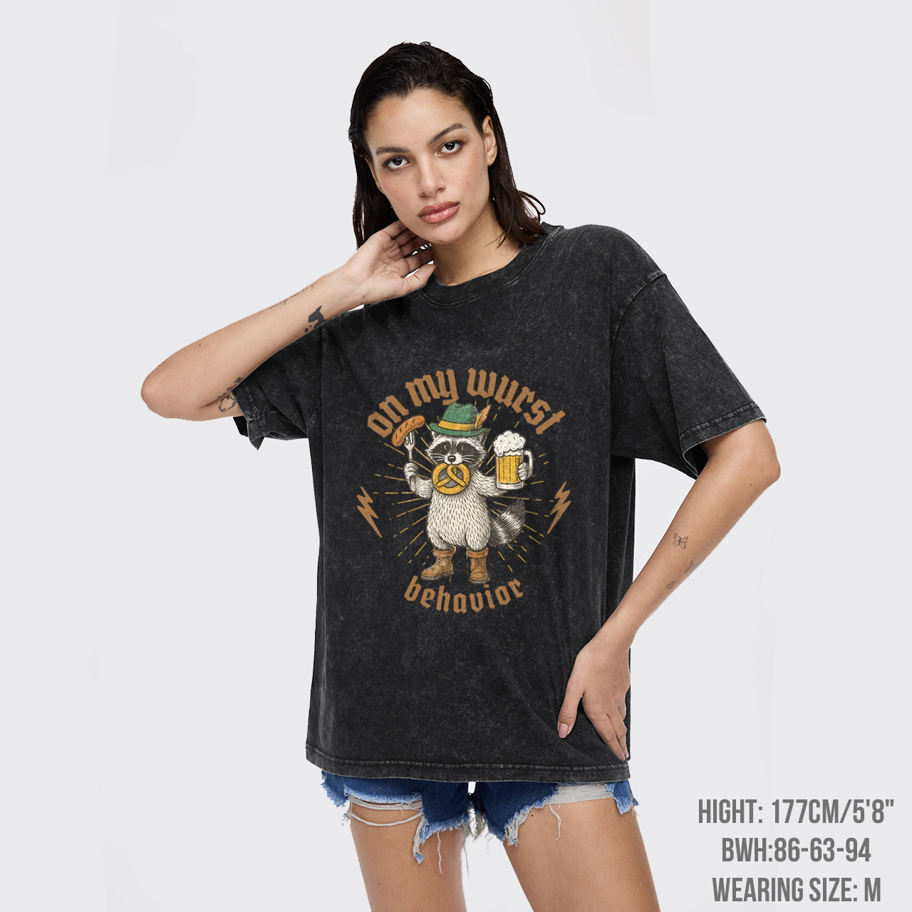 Beer Drinking Raccoon Garment-dye Tees
