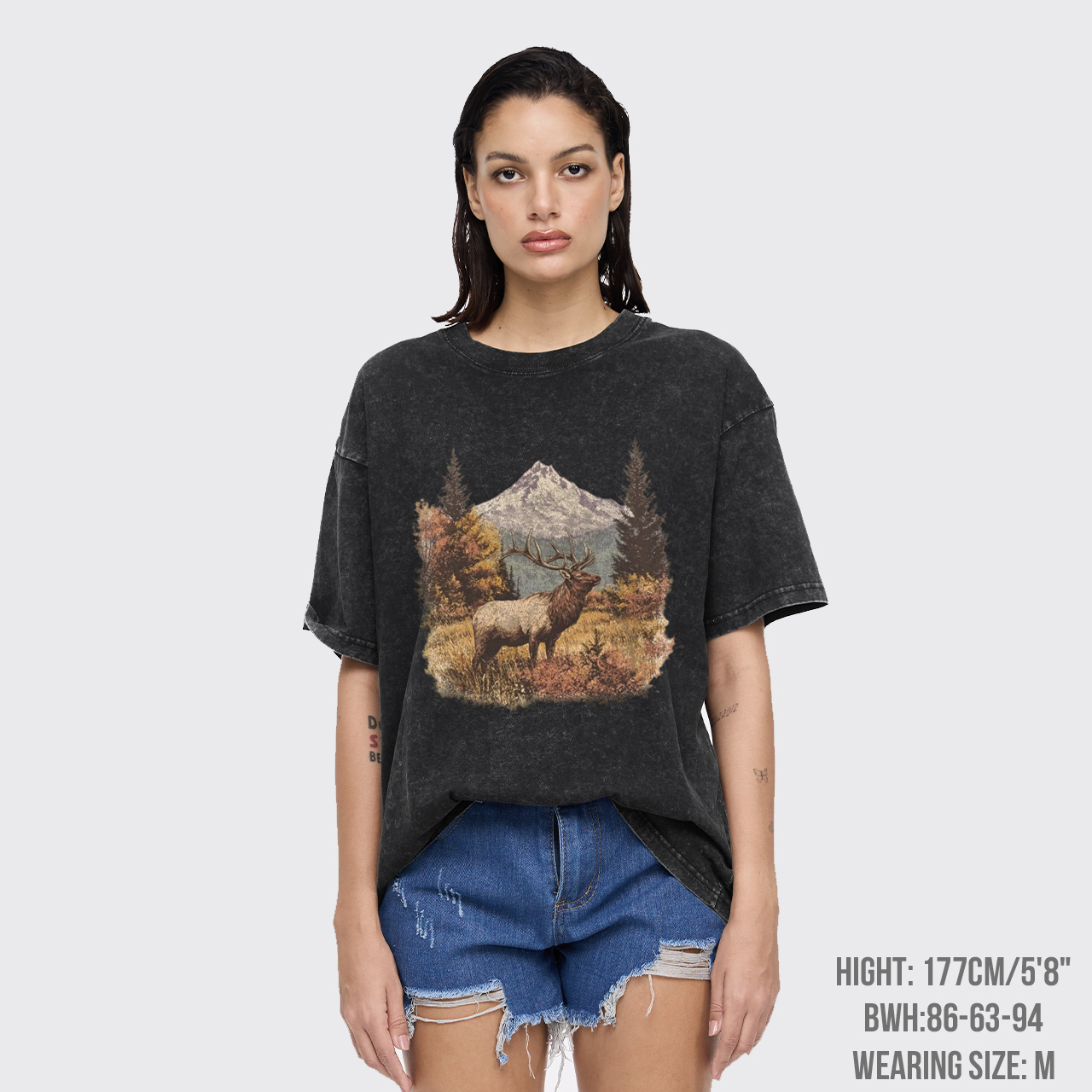 Retro Elk Garment-dye Tees