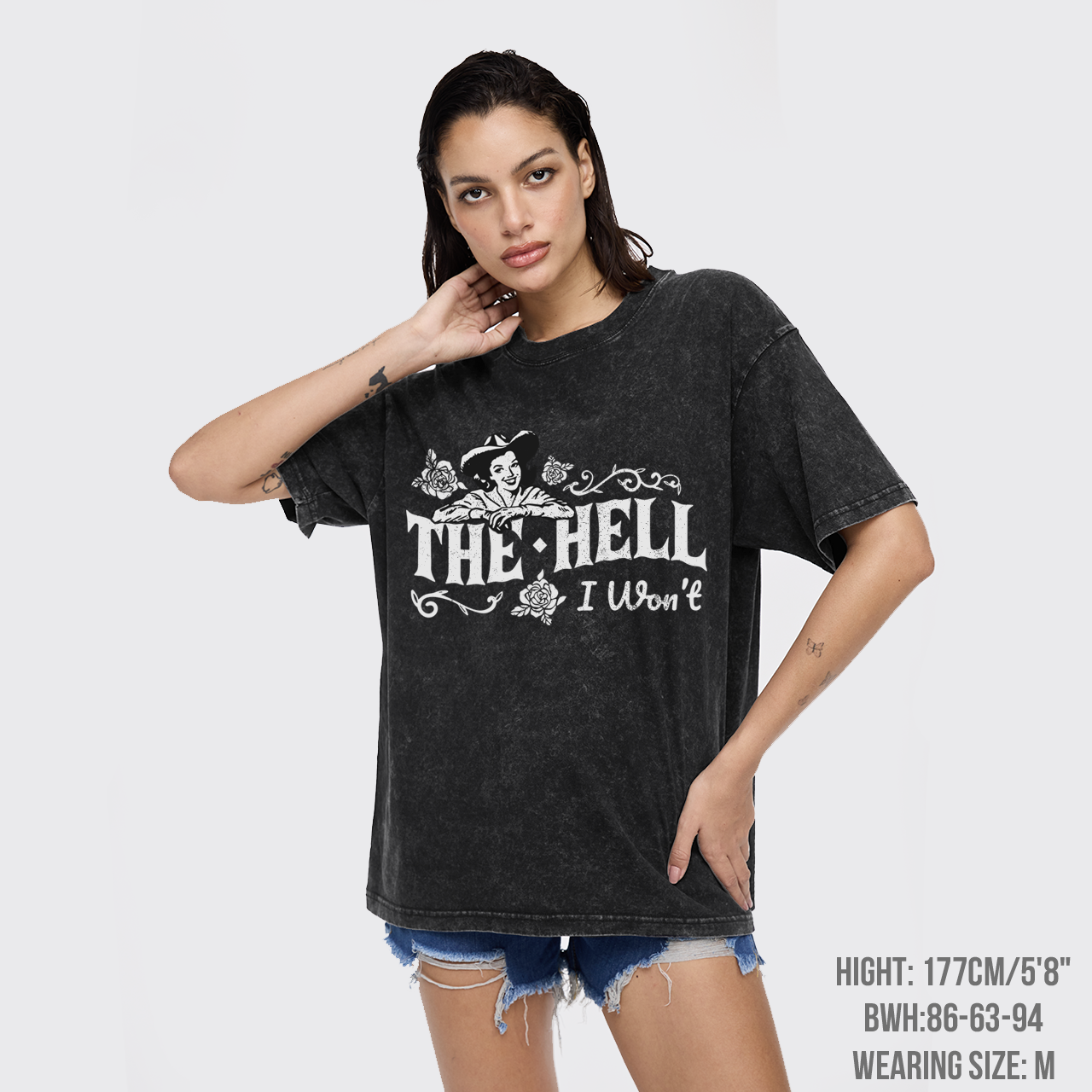 The Hell I Won't Cowgirl Garment-dye Tees