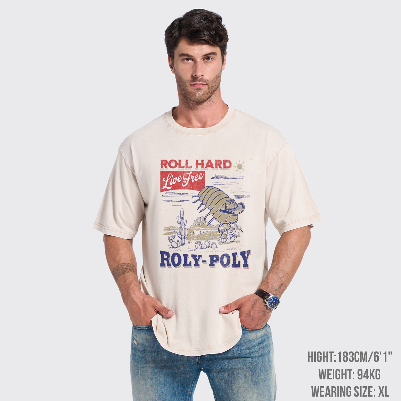 Roly Hard Live Free Garment-dye Tees