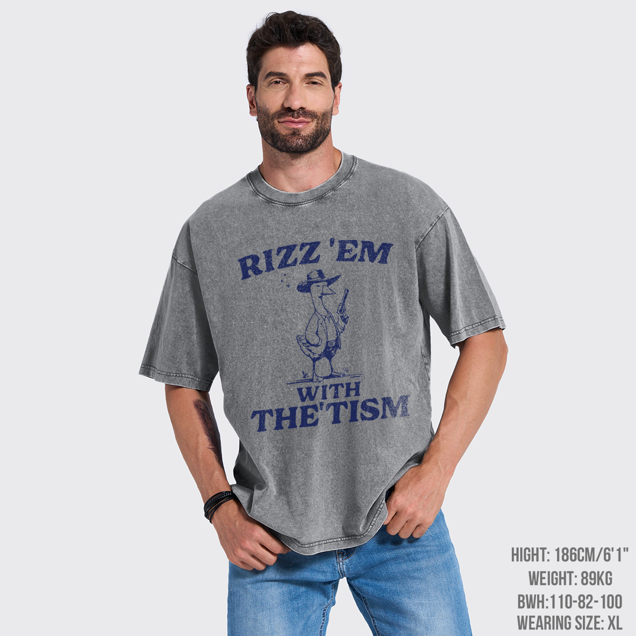 Funny Goose-Rizz 'Em With The 'Tism Garment-dye Tees