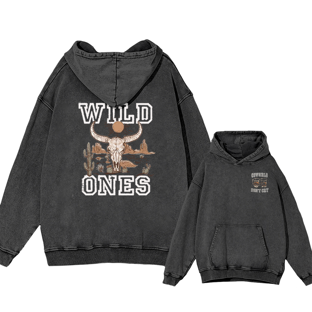 Vintage Style Wild Ones Garment-Dye Hoodies