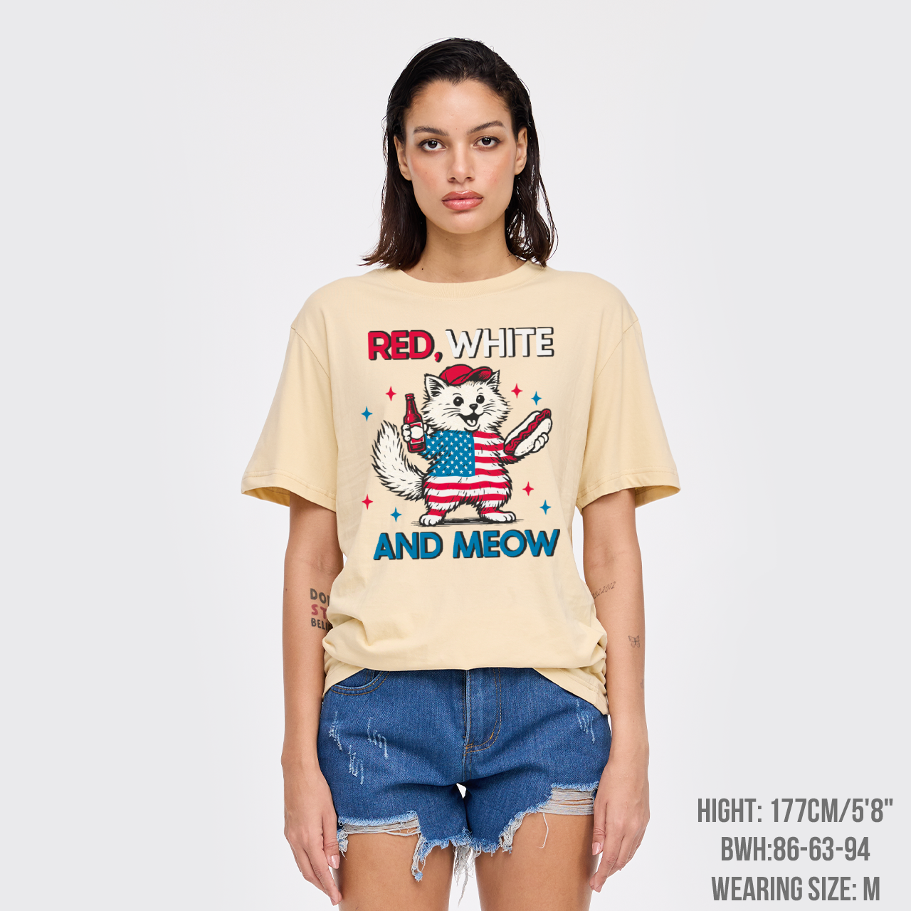 Funny Independence Day-Patriotic Cat T-Shirts