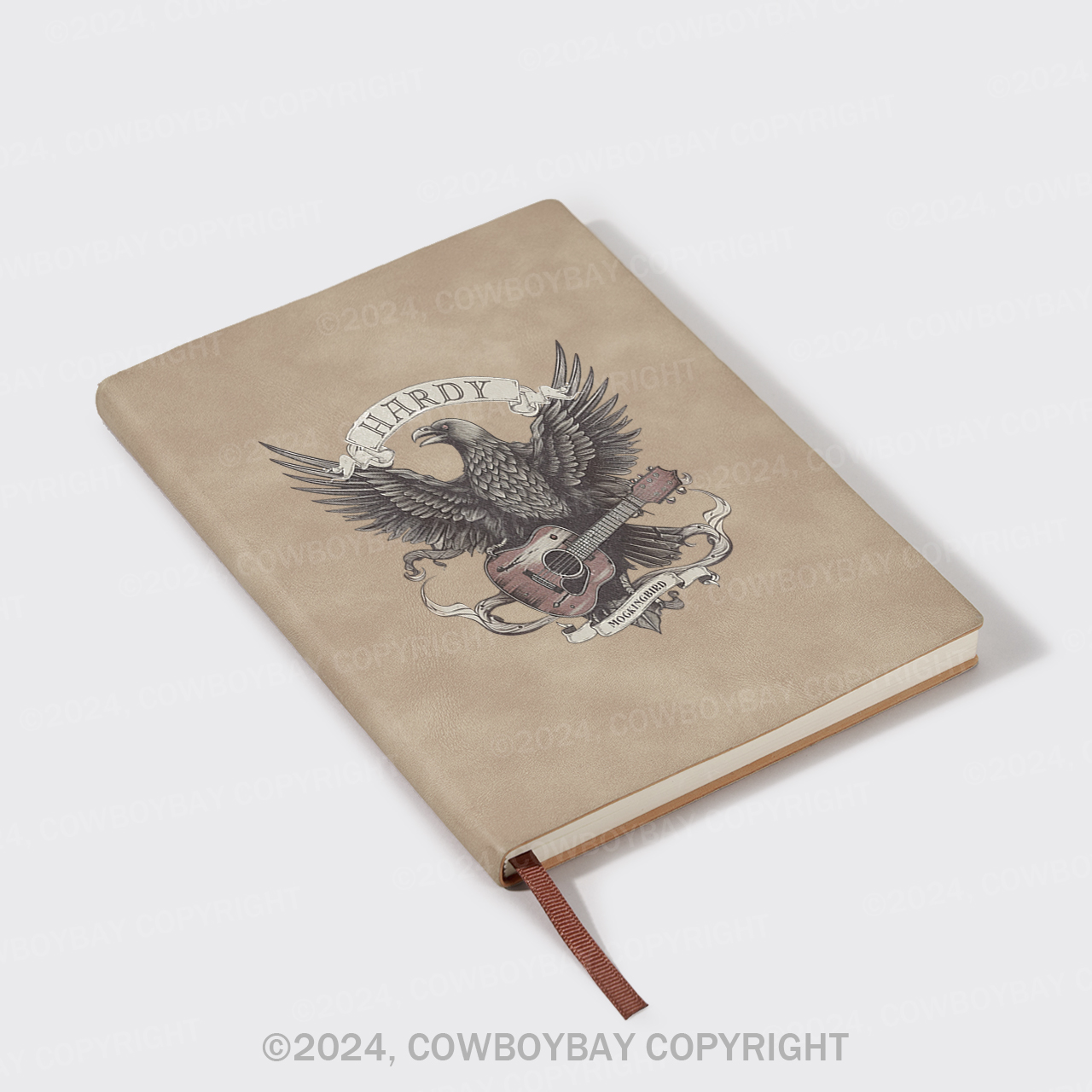 A5 Vintage Sheepbark Notebook-Hardy Vintage Crow Western Country Music