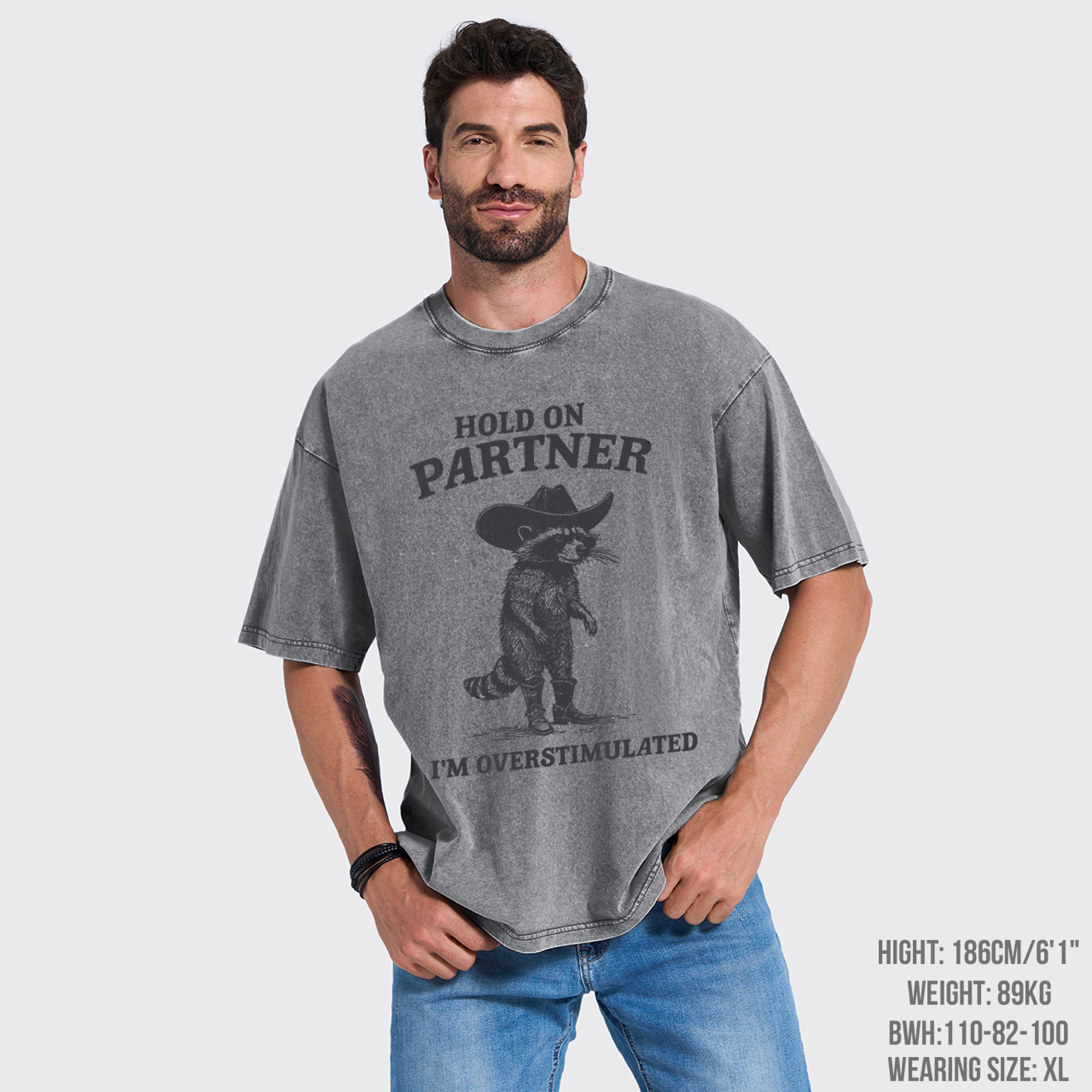 Hold On Partner I'm Overstimulated Garment-dye Tees