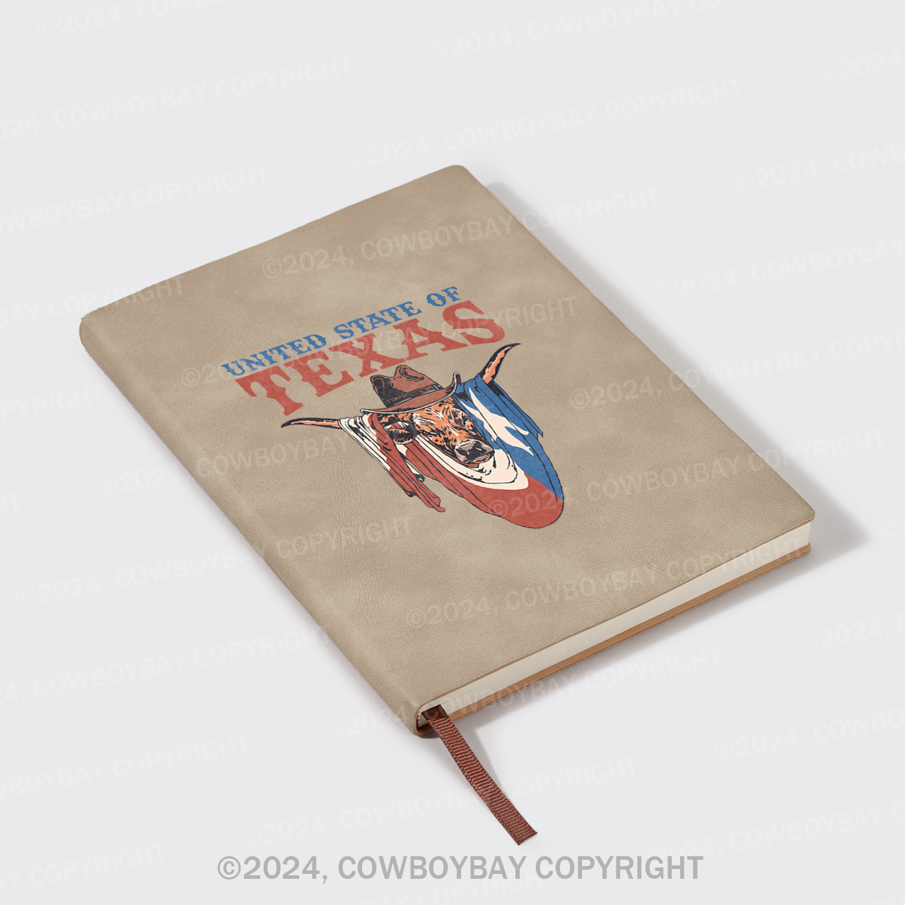 A5 Vintage Sheepbark Notebook-UNITED STATE OF TEXAS