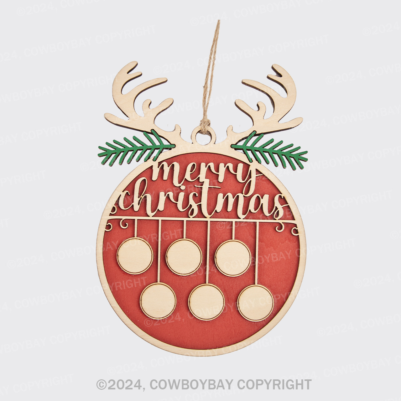 Personalized Wooden Elk Christmas Ornament