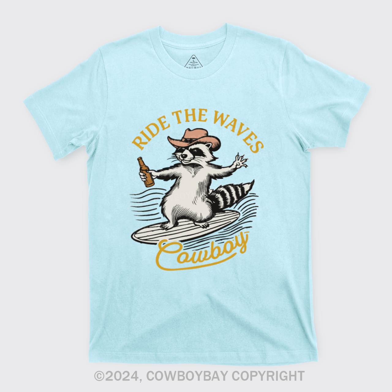 Surfing Cowboy Raccoon With Beer T-Shirts