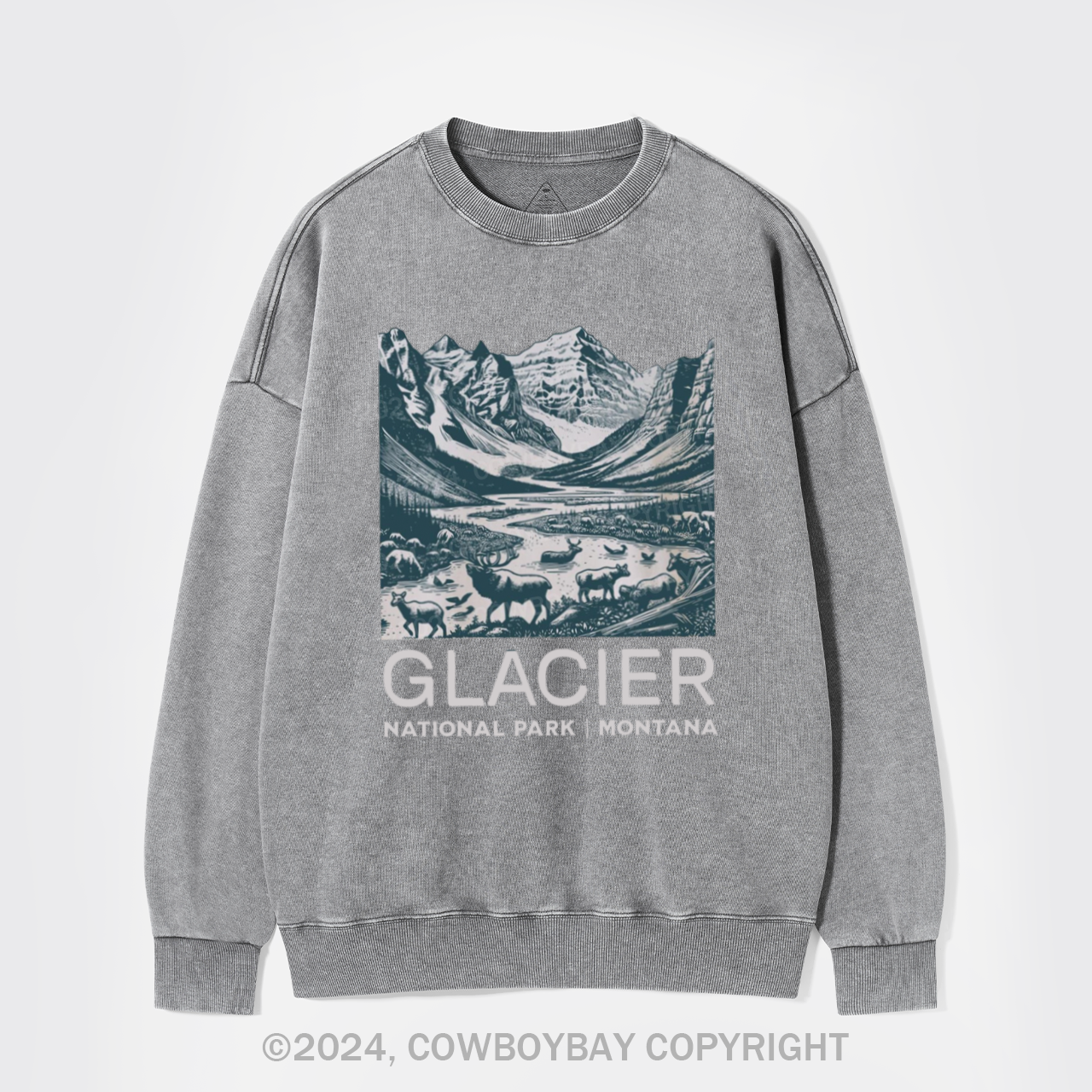 Glacier National Park Washed Sweatshirts