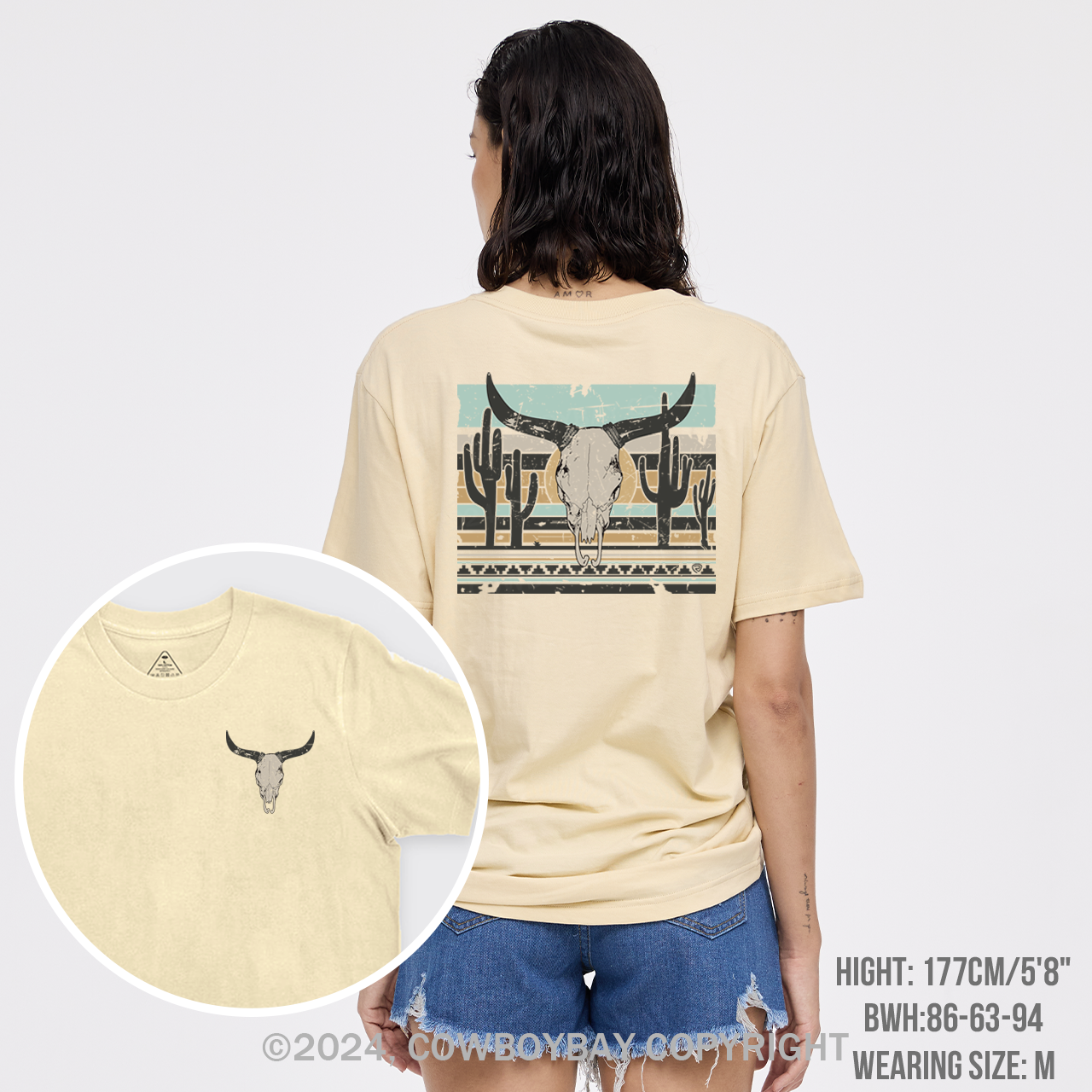 Rock Roll Steer Skull T-Shirts