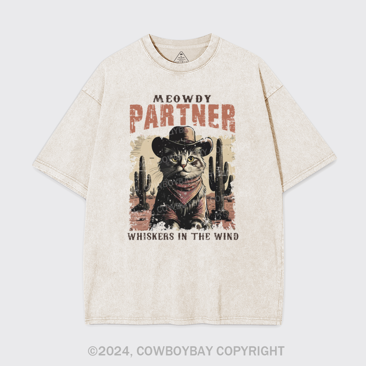 Meowdy Partner Cowboy Cat Garment-dye Tees
