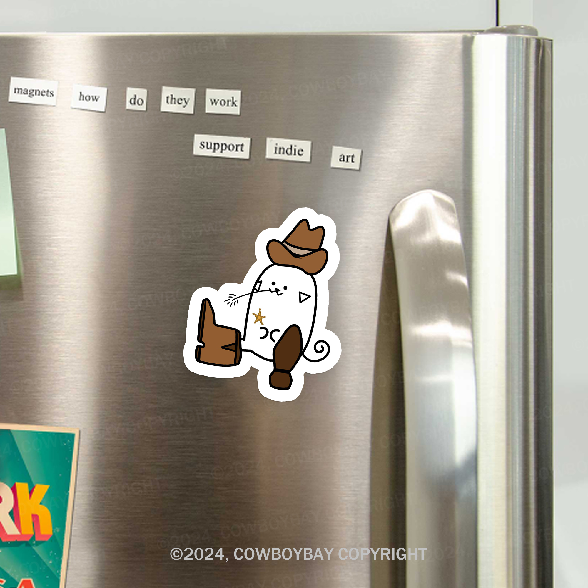 Cowboy Pipapeep Fridge Magnet