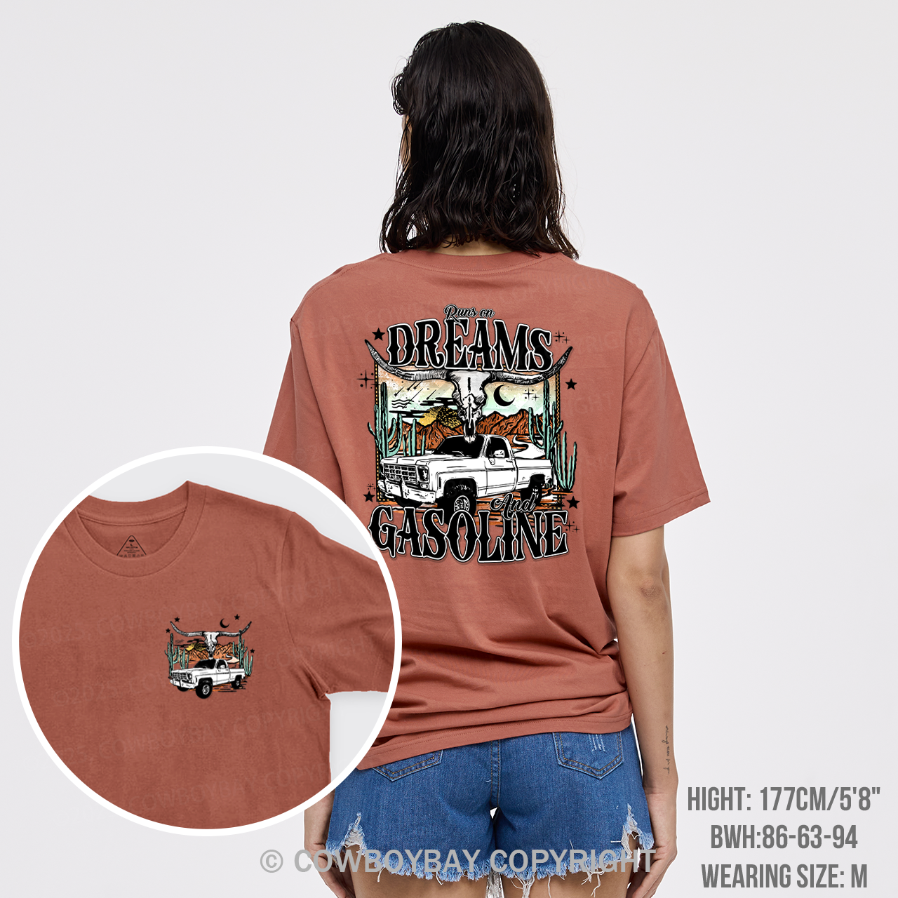Runs on Dreams and Gasoline Country Cowboy T-Shirts
