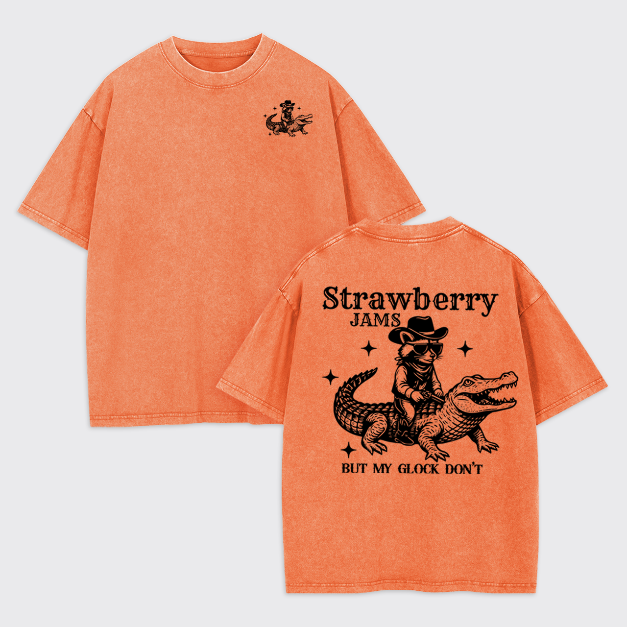 Snarky Sayings-Strawberry Jams But My Glock Don't Garment-dye Tees