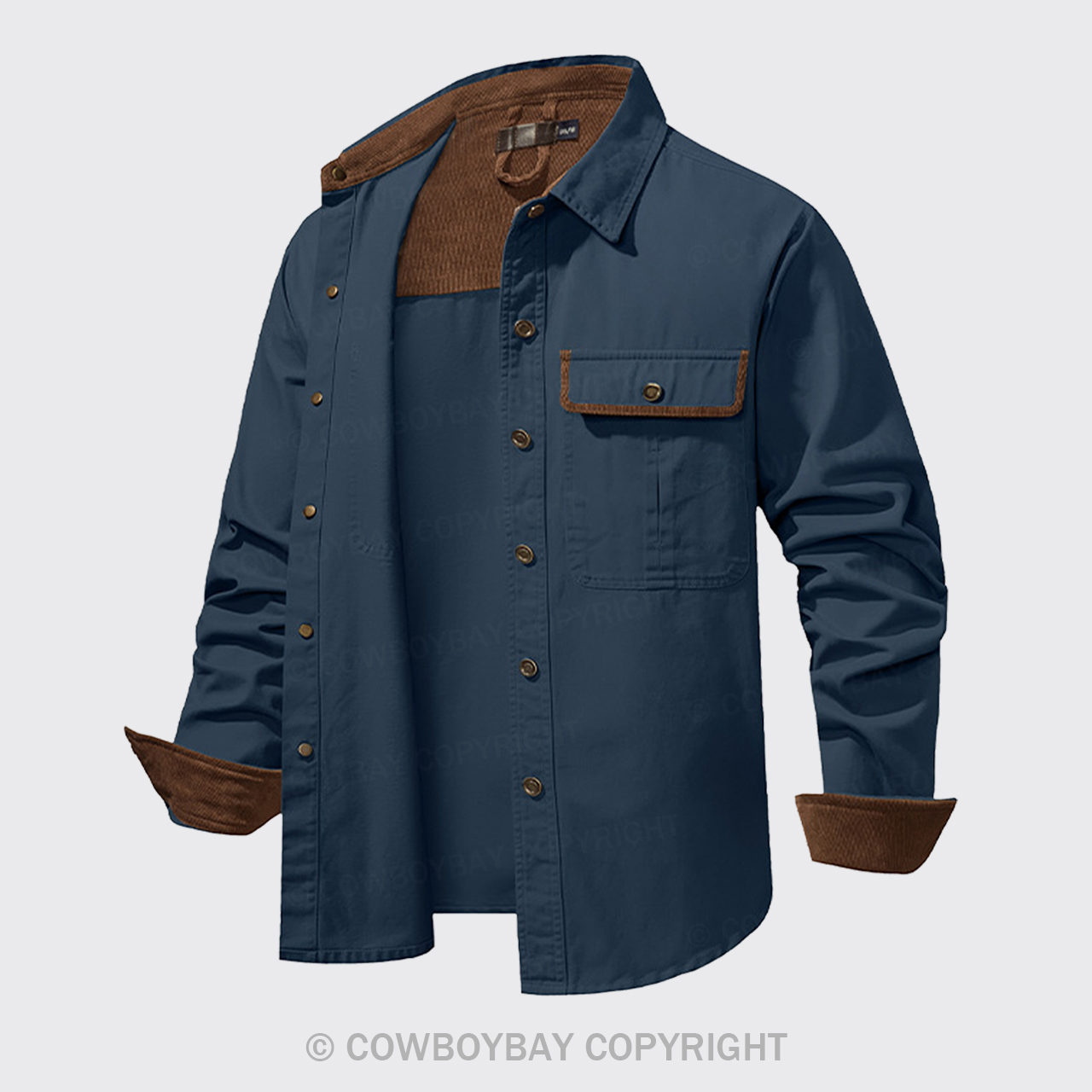 Blue Corduroy Washed Cotton Shirt