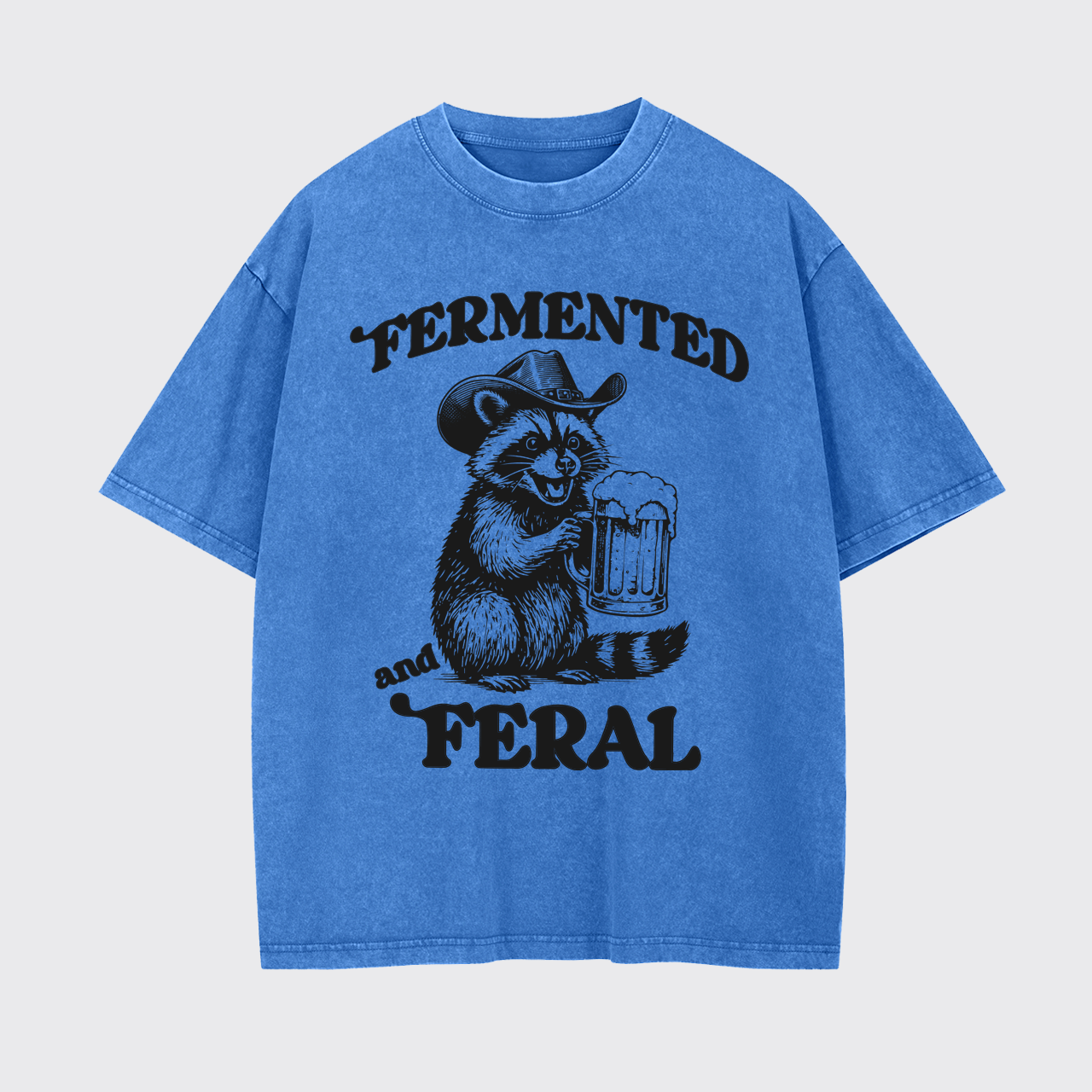 Fermented And Feral Funny Raccoon Garment-dye Tees