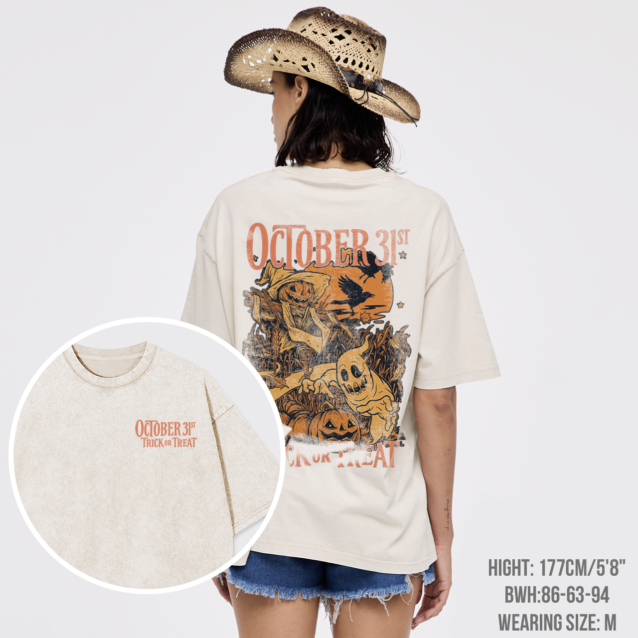 Vintage Halloween Spooky Horror Garment-dye Tees