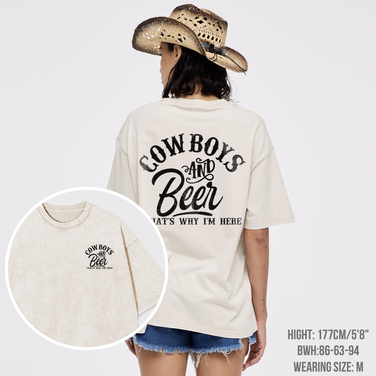 Cowboys and Beer That's Why I'm Here Garment-dye Tees
