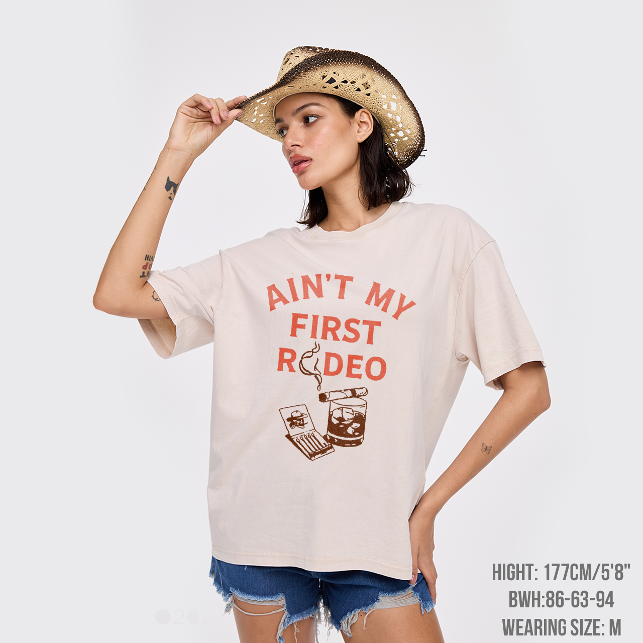 Ain't My First Rodeo Whiskey Garment-dye Tees
