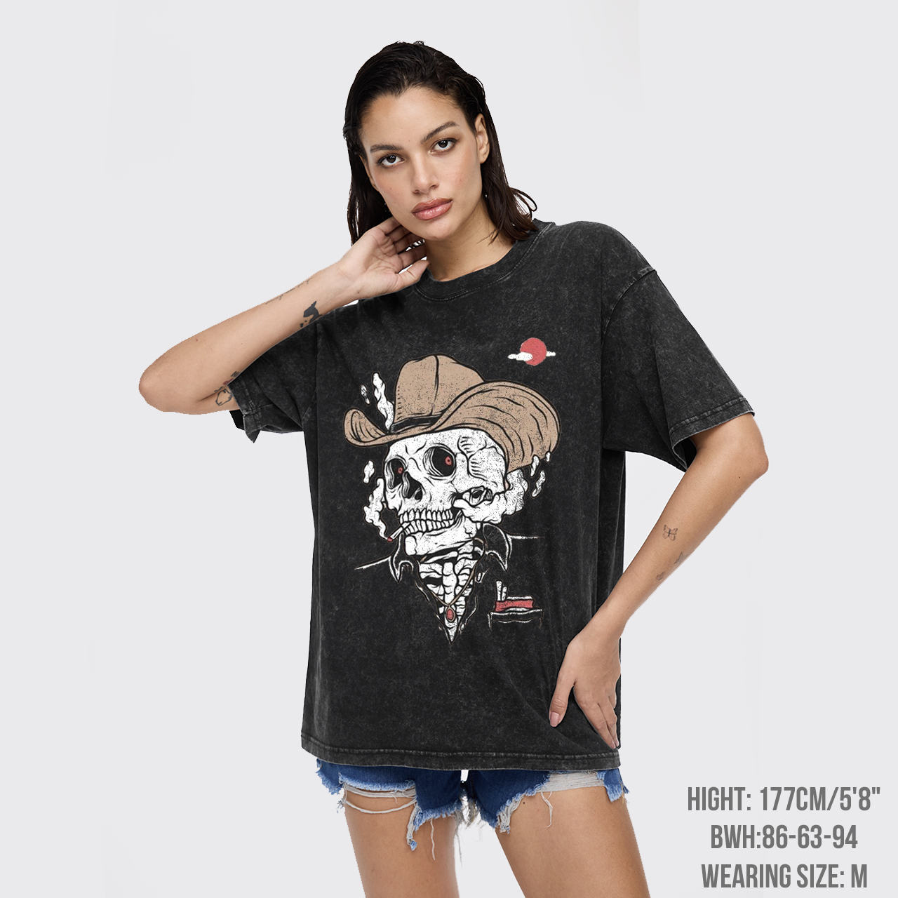 Outlaw Cowboy Skeleton Garment-dye Tees