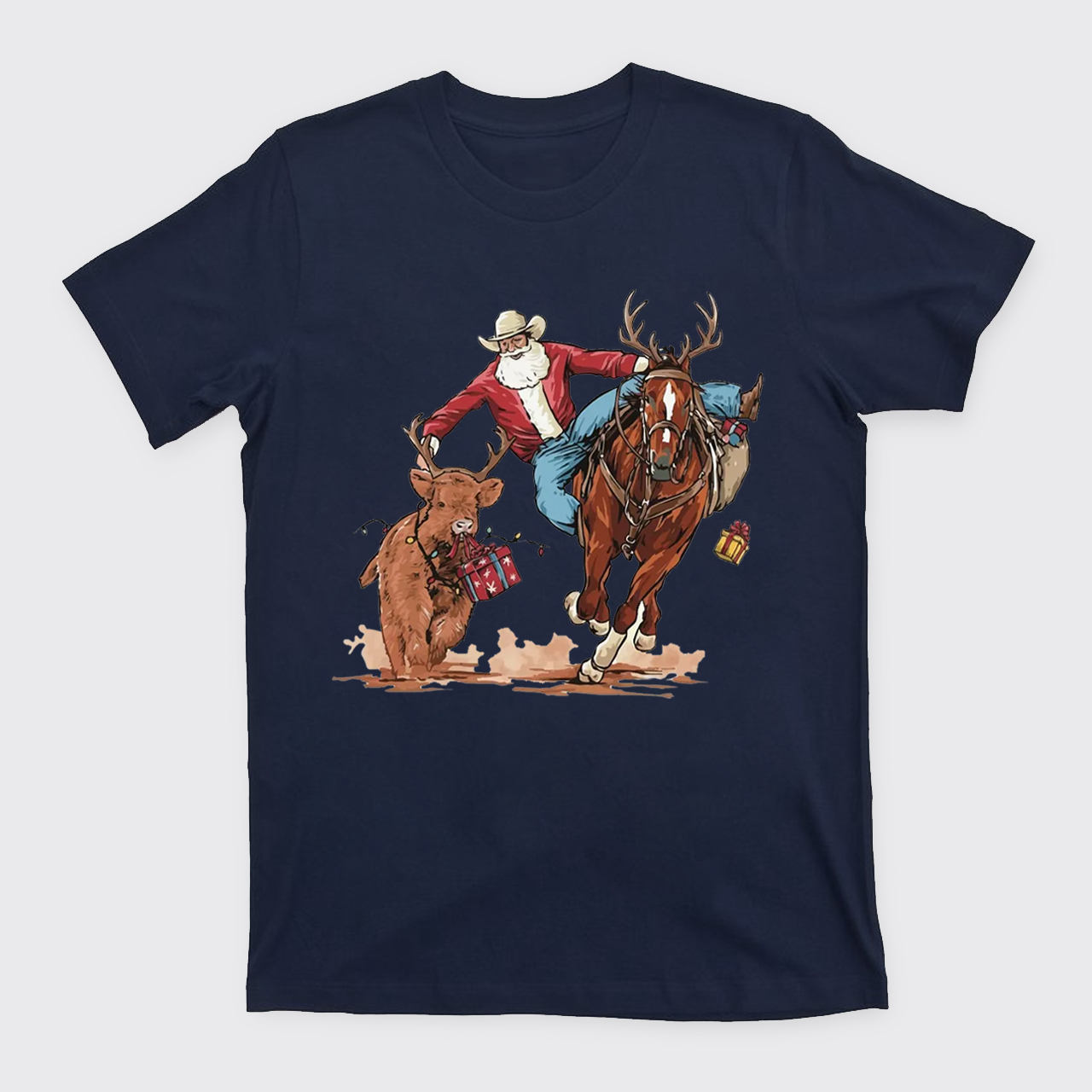 Western Cowboy Santa Christmas T-Shirts