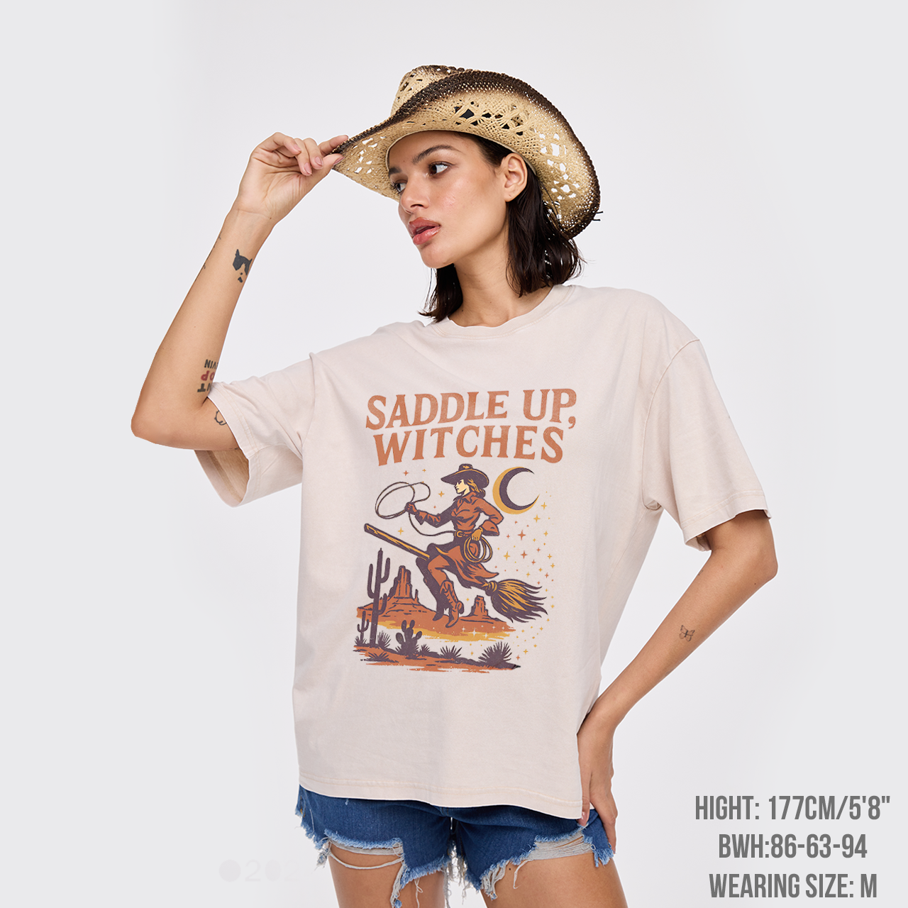 Western Witch Cowgirl Ghost Garment-dye Tees