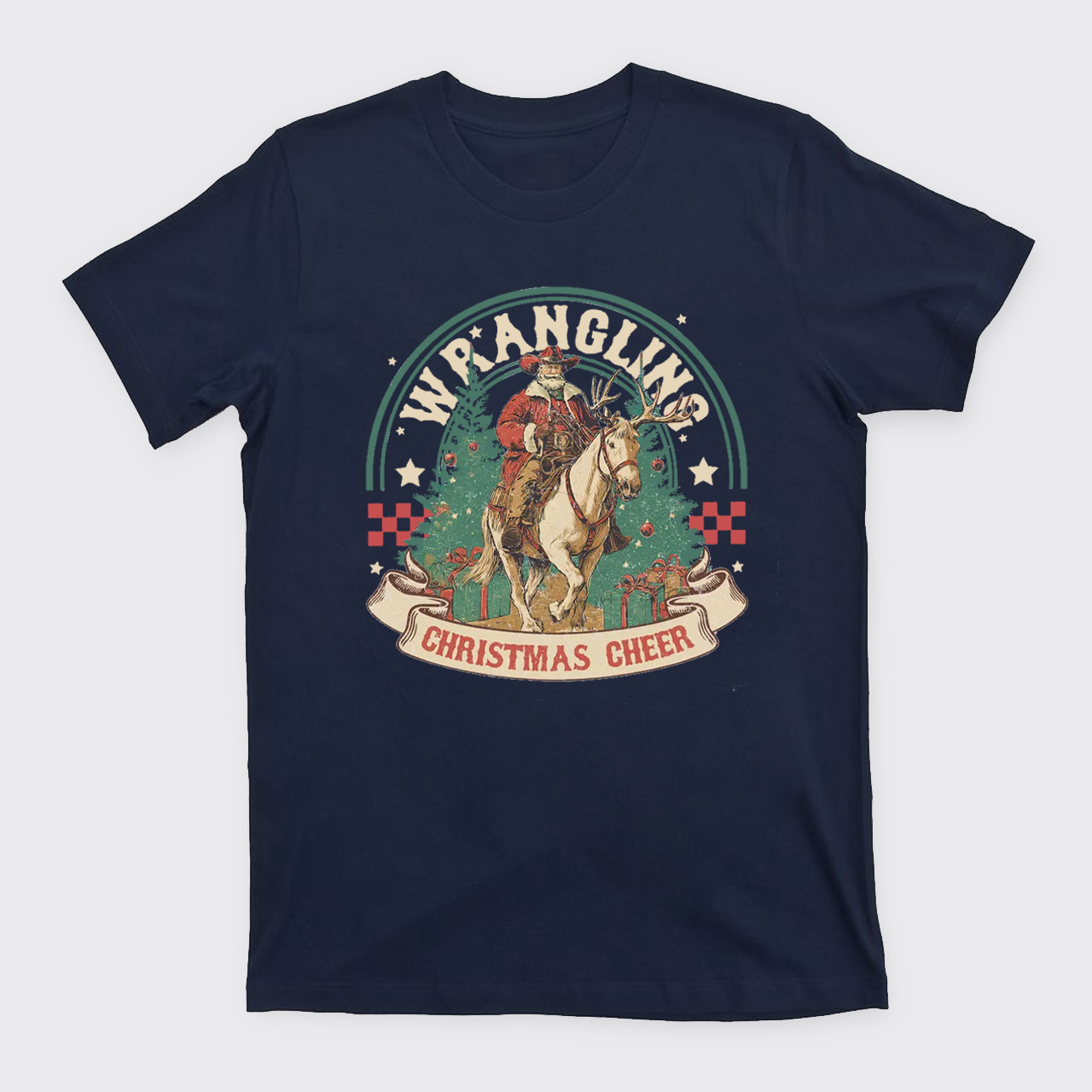 Wrangling Christmas Cheer Cowboy Santa T-Shirts