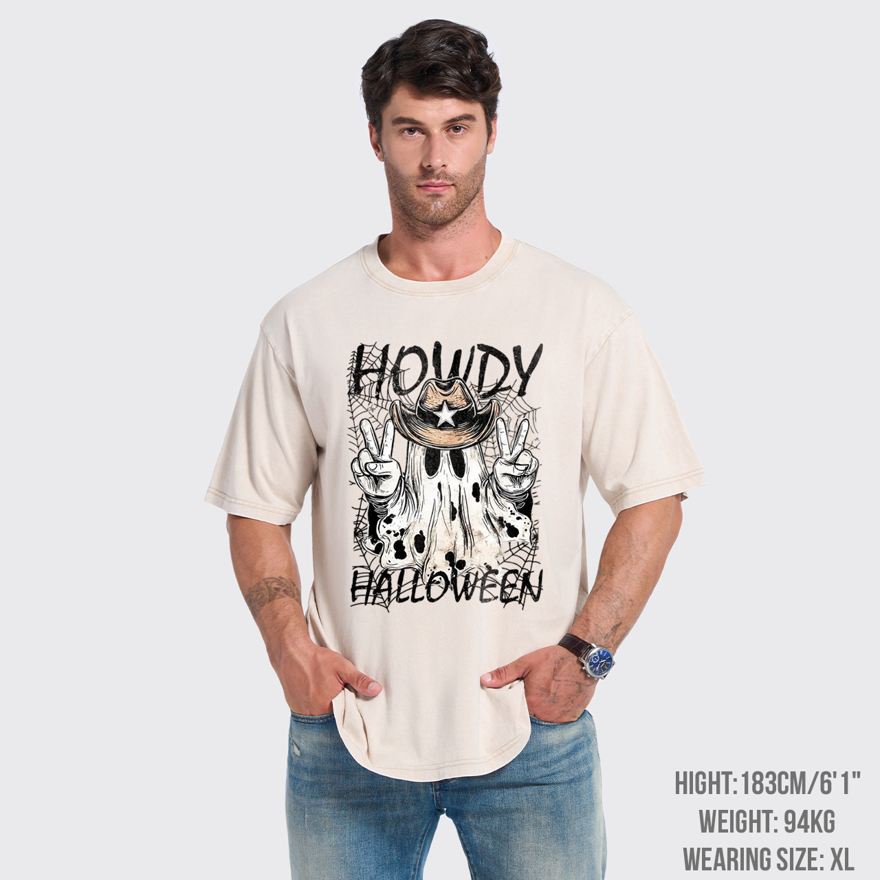 Howdy Halloween Spooky Cowboy Garment-dye Tees