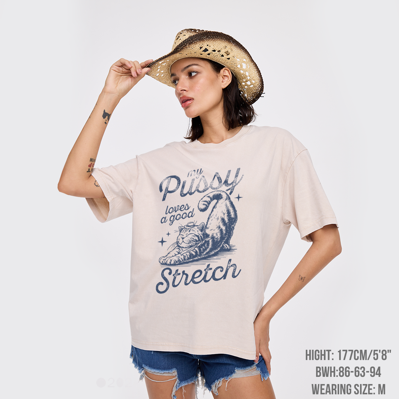 Loves a Good Stretch Cat Garment-dye Tees