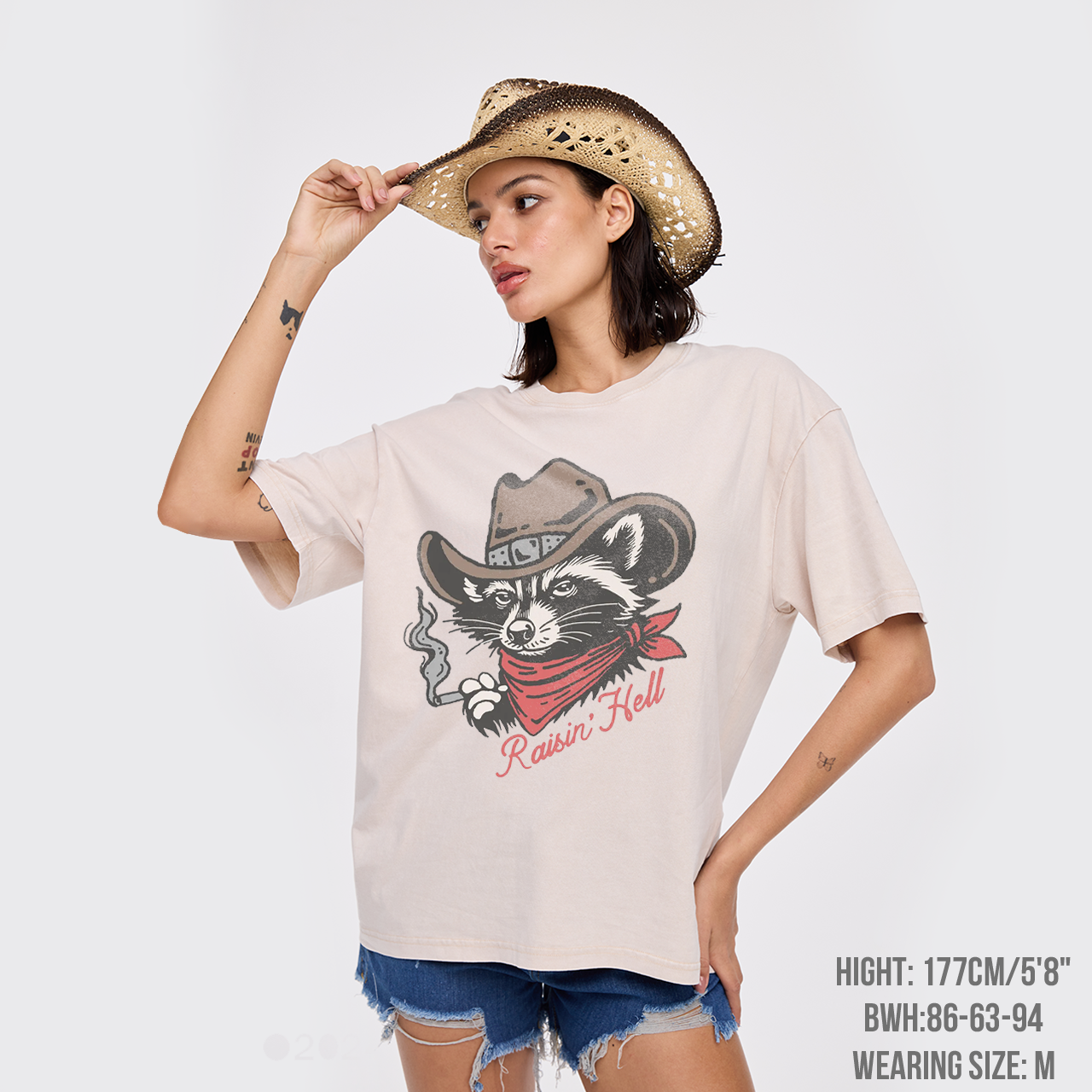Raisin' Hell Vintage Cowboy Country Garment-dye Tees